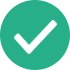 Green circle with a white check mark symbol.