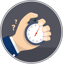 Hand holding a stopwatch, showing uncertainty.