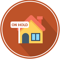 Illustration of a house with an 'On Hold' sign.