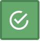 Green square with a white checkmark inside.