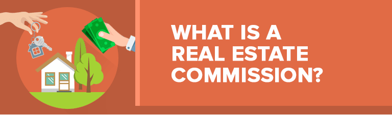 Text on orange background about real estate commissions.