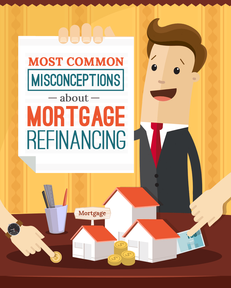 Illustration highlighting common misconceptions about mortgage refinancing.