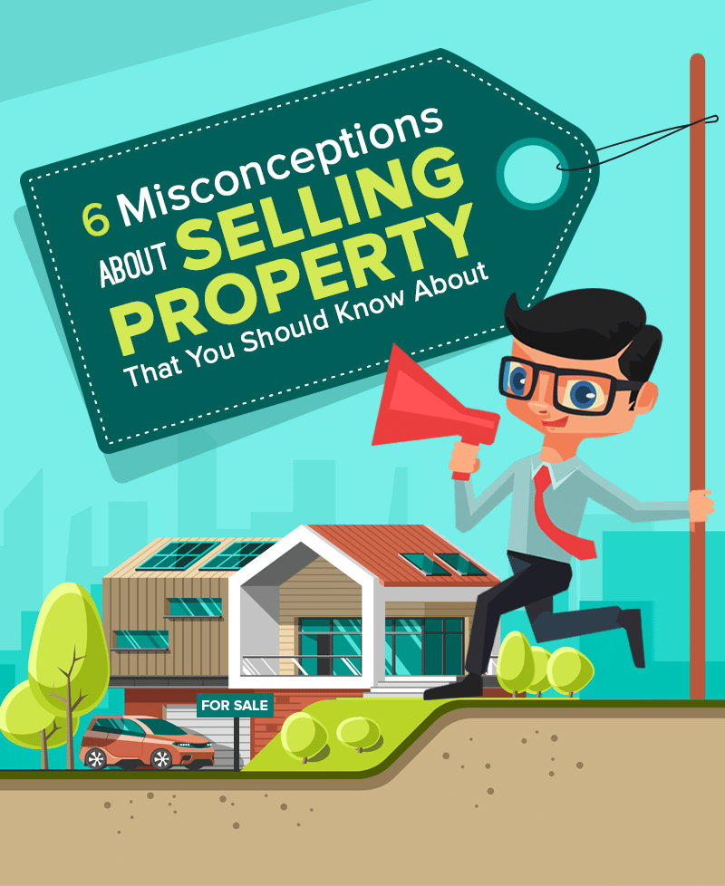 Illustration highlighting 6 misconceptions about selling property.