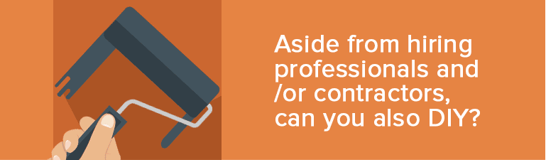 Graphic showing a hand holding a smartphone with text on an orange background.