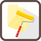 A paint roller applying yellow paint on a wall.